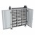 Profile Series Triple-Wide Mobile Classroom Storage Tower w/ Doors - 18 Small & 9 Large Bins - Clear