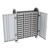 Profile Series Triple-Wide Mobile Classroom Storage Tower w/ Doors - 36 Small Bins - Clear