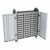 Profile Series Triple-Wide Mobile Classroom Storage Tower w/ Doors - 36 Small Bins - Clear