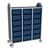 Profile Series Triple-Wide Mobile Classroom Storage Tower - 18 Large Bins - Translucent Brilliant Blue
