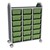 Profile Series Triple-Wide Mobile Classroom Storage Tower - 18 Large Bins - Translucent Green Apple