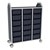 Profile Series Triple-Wide Mobile Classroom Storage Tower - 18 Large Bins - Translucent Navy