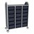 Profile Series Triple-Wide Mobile Classroom Storage Tower - 18 Large Bins - Translucent Navy
