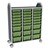 Profile Series Triple-Wide Mobile Classroom Storage Tower - 18 Small & 9 Large Bins - Translucent Green Apple