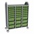 Profile Series Triple-Wide Mobile Classroom Storage Tower - 18 Small & 9 Large Bins - Translucent Green Apple