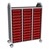Profile Series Triple-Wide Mobile Classroom Storage Tower - 36 Small Bins - Translucent Red