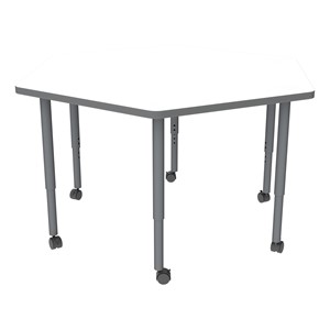 Shapes Accent Series Hex Collaborative Table w/ Whiteboard Top - North Sea