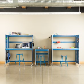 Creation Station Set - One Workbench (30" L x 30" D x 36" H) & Two Tall Workbenches (60" L x 30" D x 70" H)