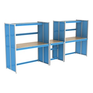 Creation Station Butcher Block Set - One Workbench (30" L x 30" D x 36" H) & Two Tall Workbenches (60" L x 30" D x 70" H)