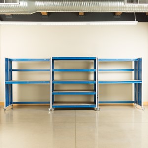Creation Station Set - Two Tall Workbenches (60" L x 30" D x 70" H) & One Shelving Unit (60" L x 30" D x 70" H)