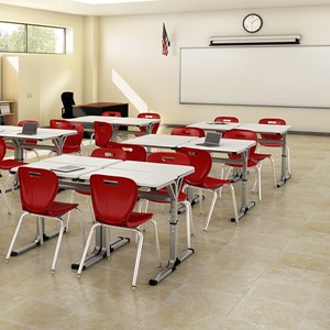 Porcelain Steel Magnetic Dry Erase Board w/ Aluminum Frame & Map Rail - Environmental shot