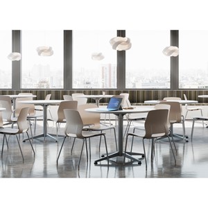 Scholar Series Stack Chair w/ out Arms - Beige in a cafeteria