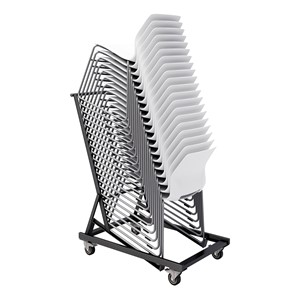 Dolly for Scholar Series Chairs shown with chairs stacked to full capacity