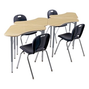 Boomerang Collaborative Desk w/o Wire Box - Group - Chairs not included