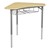 Boomerang Collaborative Desk w/ Wire Box & 18" Shapes Series School Chair Set – Four Desks/Chairs - Desk - Sugar maple