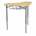 Boomerang Collaborative Desk w/ Wire Box - Sugar Maple - Pencil groove