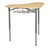 Boomerang Collaborative Desk w/ Wire Box & 18" Active Learning Stool Set - Desk