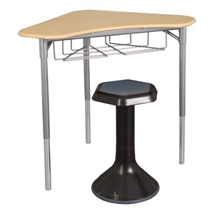 Boomerang Collaborative Desk w/ Wire Box - Stool not included