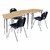 Hex Collaborative Desk - Sugar Maple - Grouped - Chairs not included