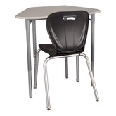 Hex Collaborative Desk w/o Wire Box & 18'' Shapes Series School Chair Set 