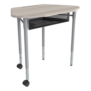 Hex Collaborative Desk with Perforated Metal Bookbox - Shown with 2 optional casters