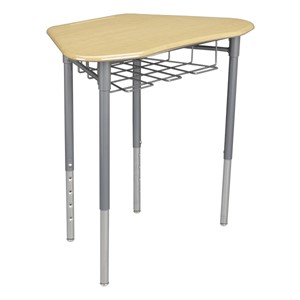 Hex Collaborative Desk w/ Wire Box & 18" Shapes Series School Chair Set – 16 Desks/Chairs - Desk