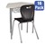 Hex Collaborative Desk w/ Wire Box & 18" Shapes Series School Chair Set – 16 Desks/Chairs