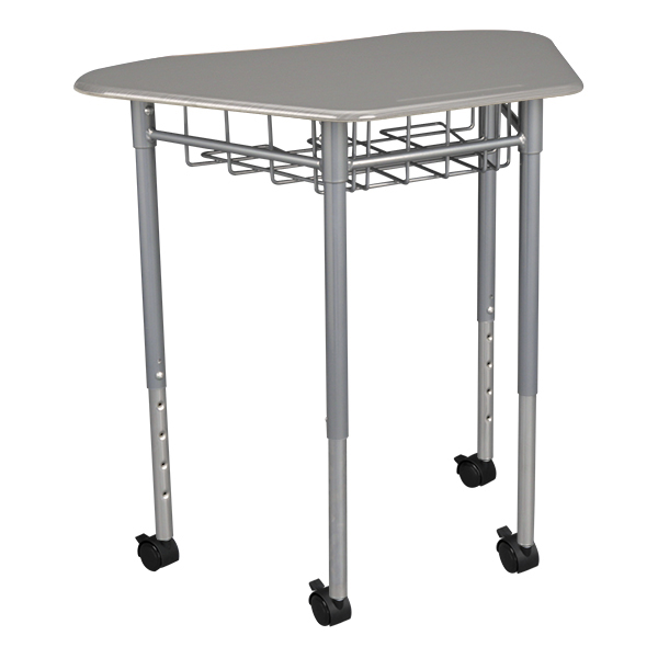 Hex Collaborative Desk w/ Wire Box - Pencil groove