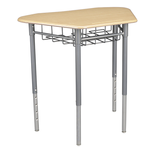 Hex Collaborative Desk w/ Wire Box - Sugar Maple - Pencil groove