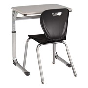 Rectangle Cantilever Desk w/ Curved Edge & 18" Shapes Series School Chair Set