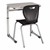 Rectangle Cantilever Desk w/ Curved Edge & 18-inch Shapes Series School Chair Set