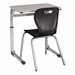 Rectangle Cantilever Desk w/ Curved Edge & 18-inch Shapes Series School Chair Set
