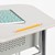 Hex Collaborative Desk w/ XL Perforated Metal Book Box & Chrome Upper Frame w/ Glides - Pencil Groove