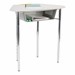 Hex Collaborative Desk w/ XL Perforated Metal Book Box & Chrome Upper Frame w/ Glides