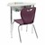Hex Collaborative Desk w/ XL Perforated Metal Book Box & Chrome Upper Frame w/ Glides