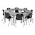 Trapezoid Collaborative Desk - Cosmic Strandz - Grouped (86" Diameter) - Chairs not included