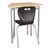Trapezoid Collaborative Desk & 18-inch Shapes Series School Chair Set