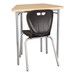 Trapezoid Collaborative Desk & 18-inch Shapes Series School Chair Set