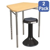 Trapezoid Desk w/ Free 18'' Active Learning Stools