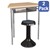 Trapezoid Collaborative Desk w/ Perforated Metal Book Box & 18" Active Learning Stool Set