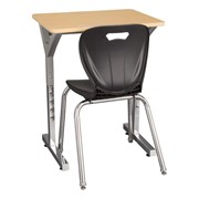 Adjustable-Height Y-Frame Desk w/ Shapes Series School Chair (18" Seat Height)