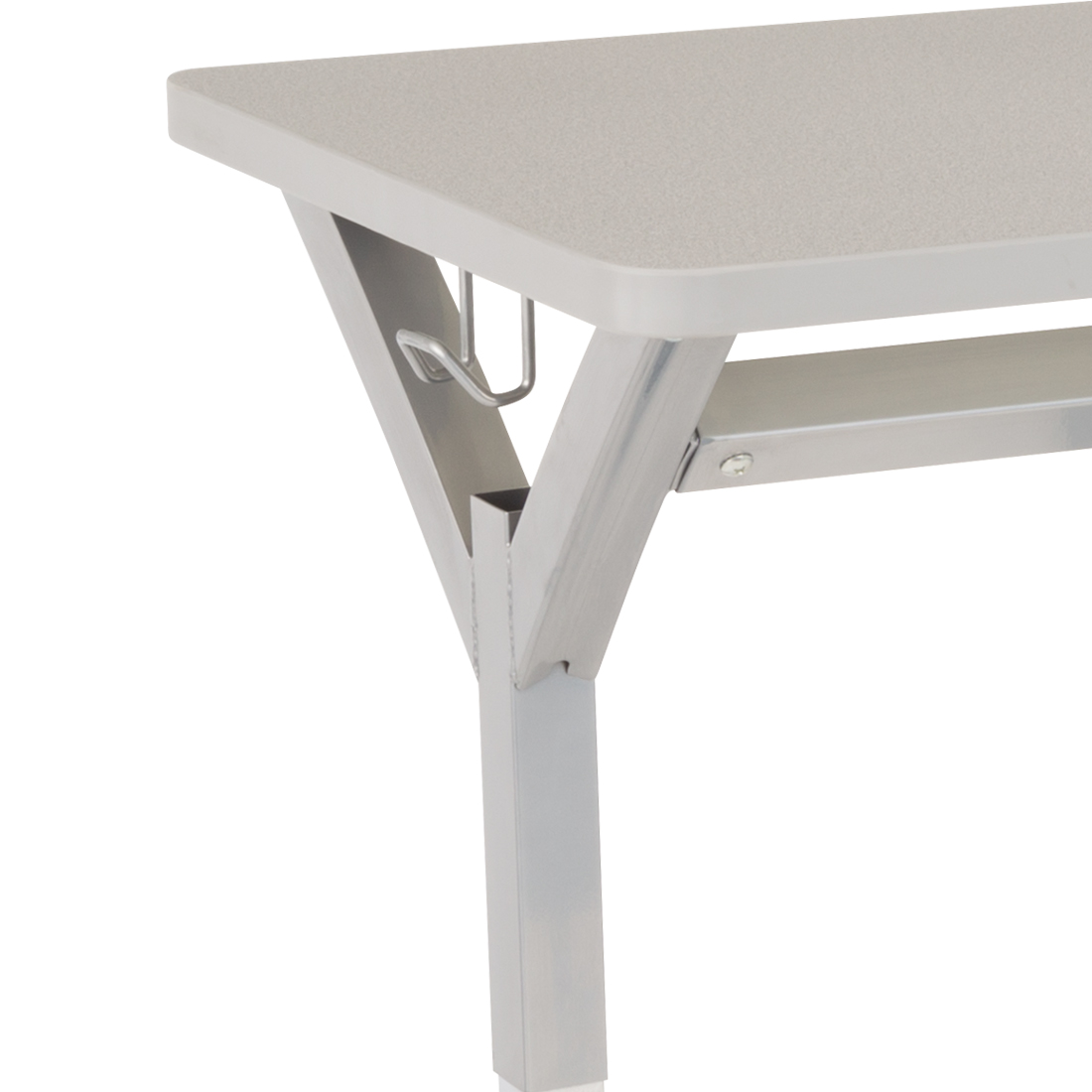 Adjustable-Height Y-Frame Desk - Backpack hook