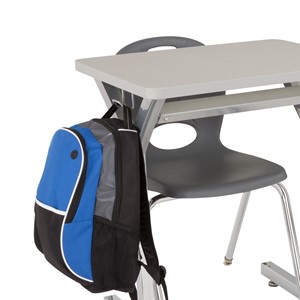 Adjustable-Height Y-Frame Desk - Backpack hook