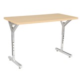 Adjustable-Height Y-Frame Two Student Desk