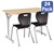 Adjustable-Height Y-Frame Two-Student Desk & 18" Shapes Series School Chair Set – Desks/Chairs for 24 Students