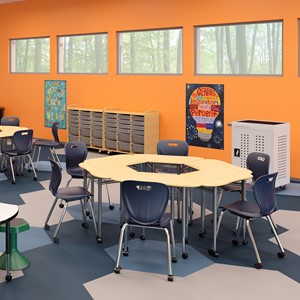 Hex Collaborative Desk w/o Wire Box