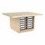 Four-Station Workbench w/ Tote Trays & Maple Grain High-Pressure Laminate Top - w/o Doors