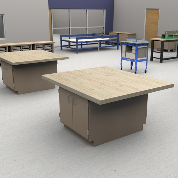 Four-Station Workbench w/ Tote Trays