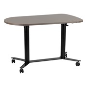 Adjustable Pneumatic 1/2 Round Curved Mobile Table 