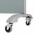 Double-Sided Tempered Glass Partition (36" L x 72" H ) - Red - Wheels
